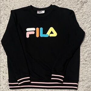 Fila Black Sweatshirt with Multicolor Logo